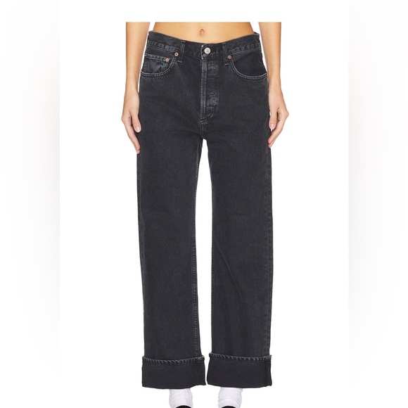 Agolde Women's Fran Straight Leg Jeans in Black - Picture 3 of 5